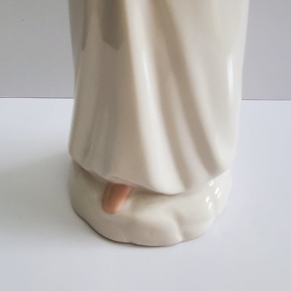 VTG Elegant Lady w/ Rose Tall Figurine Porcelain Ceramic Studio Pottery 1980 - Picture 5 of 8
